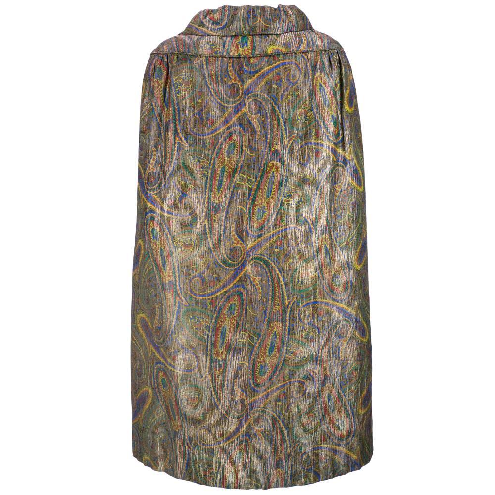 20s Lame Paisley Evening Coat In Good Condition For Sale In Los Angeles, CA