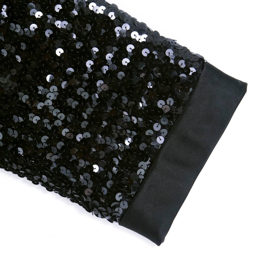 80s YSL Black Sequin Evening Suit For Sale 1