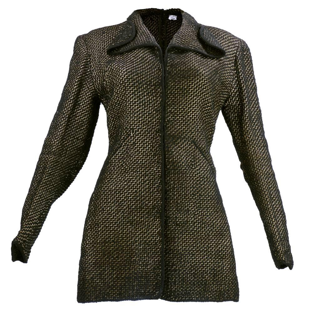 1930's Pola Stout Metallic Hand Woven Jacket For Sale