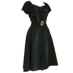 Emilio Schubert 50s Black Paneled Cocktail Dress