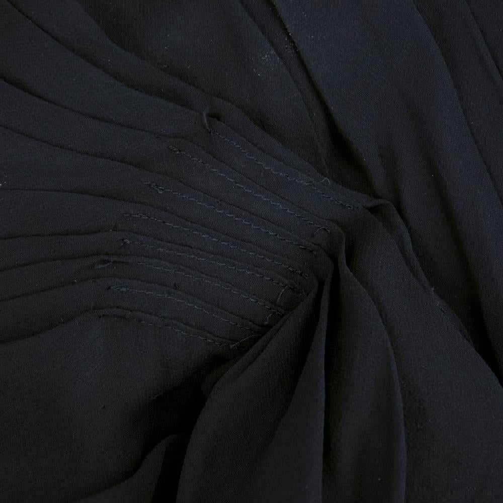 THIERRY MUGLER Black Silk Chiffon Body Con Gown  For Sale 2