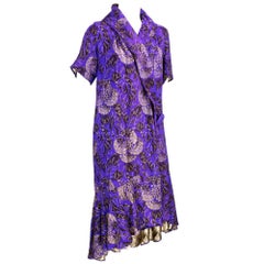 1920s Purple and Gold Lamé Short Sleeve Deco Coat