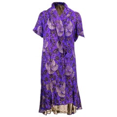 1920s Purple and Gold Lamé Short Sleeve Deco Coat