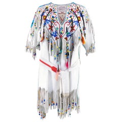 Vintage Incredible Nudie's Native American Style Leather Beaded Dress