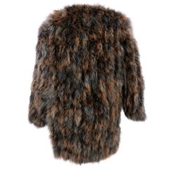 Chantal Thomass 1980s Ice Grey and Brown Marabou Coat