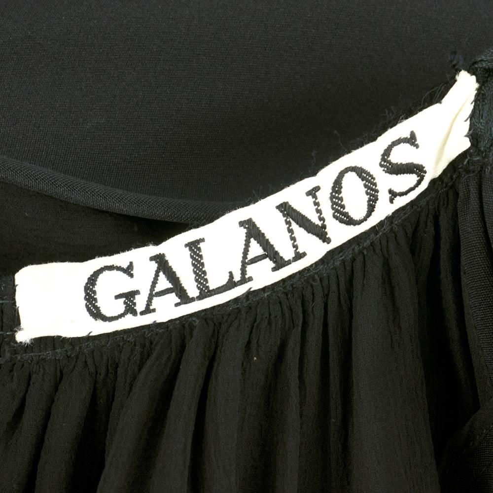 70s Galanos Black Silk Halter Gown For Sale 1