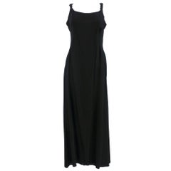 90s Christian Lacroix Black Evening Gown with Beaded Draped Swags 8