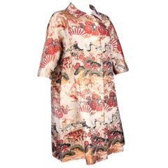 1960s Japanese Metallic Brocade Evening Coat