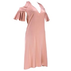 Chloe Nude Silk Cold Shoulder Slip Dress