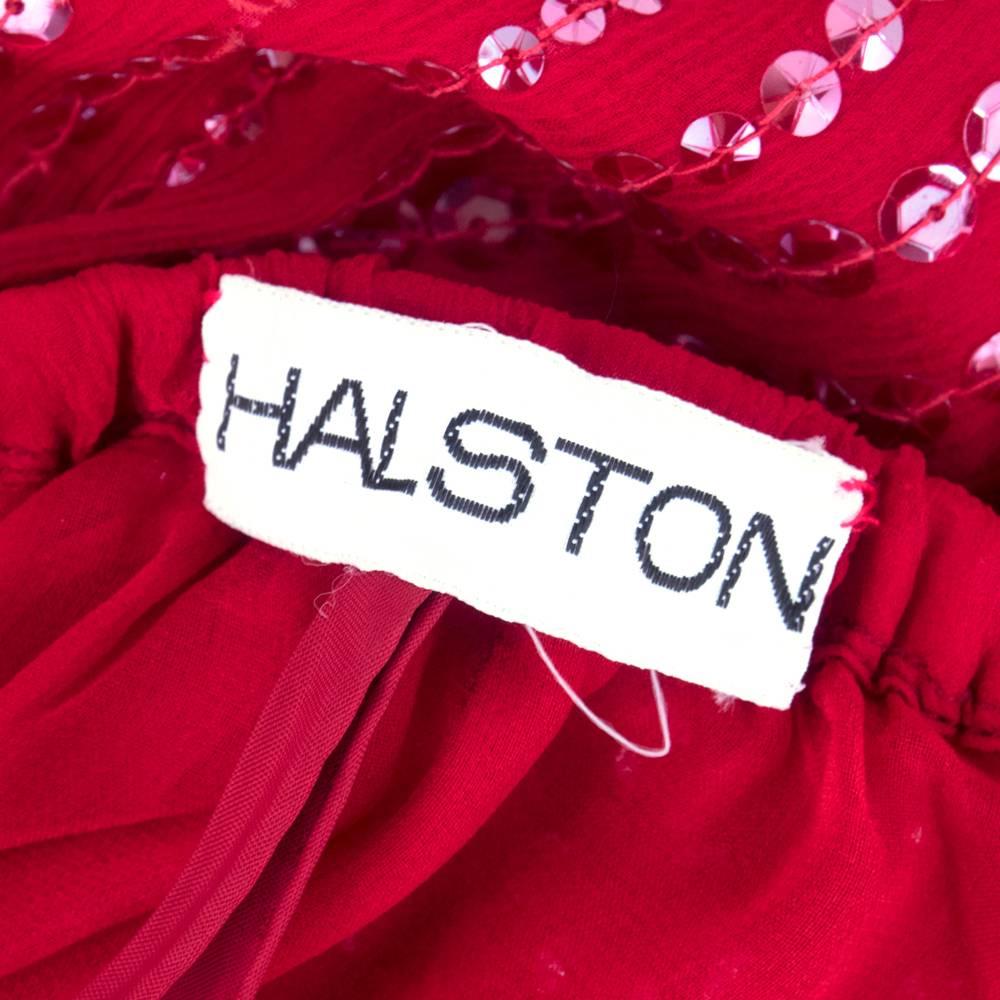 70s Halston Candy Apple Red Disco Ensemble For Sale 3