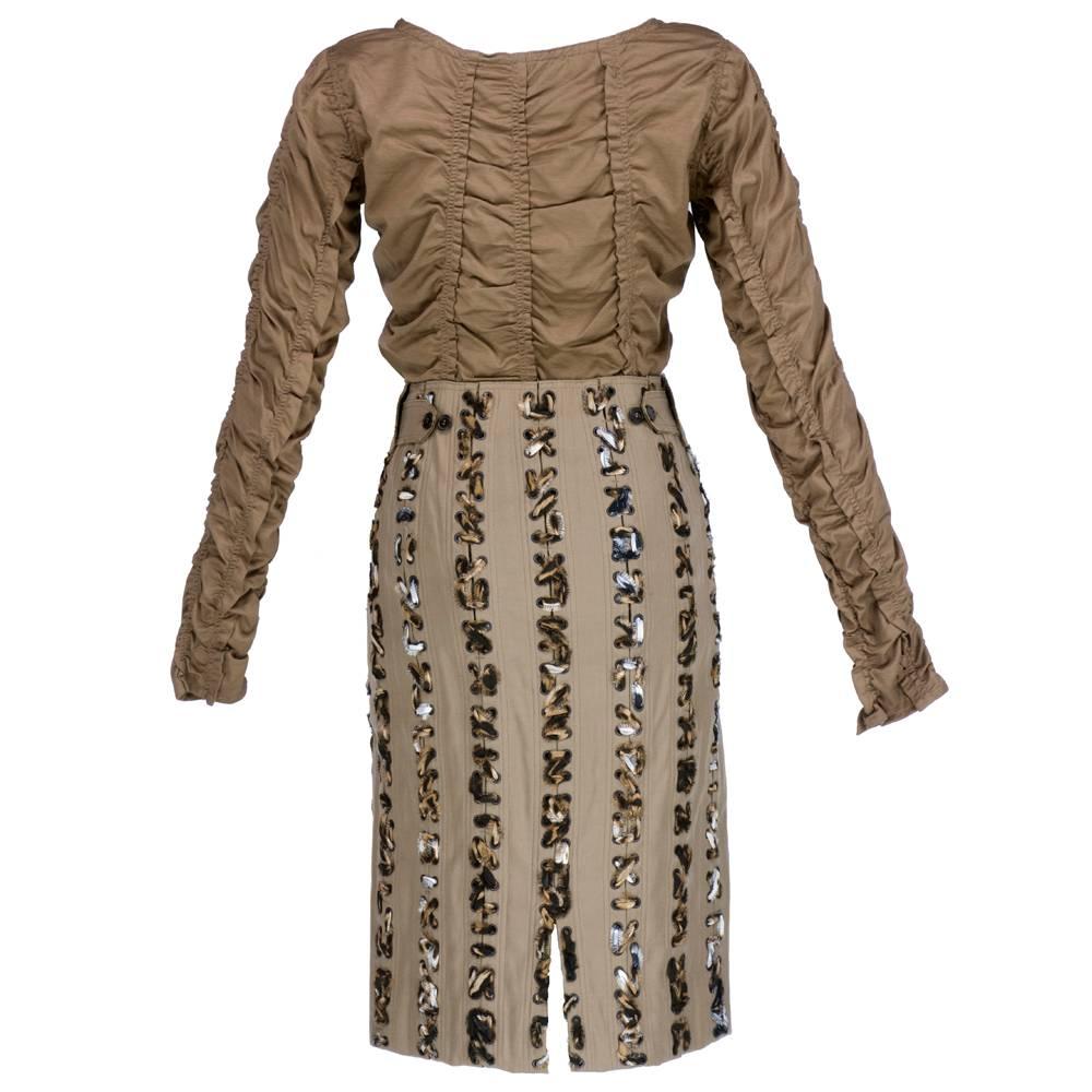 Women's Tom Ford for YSL Brown and Tan Safari Style Ensemble For Sale