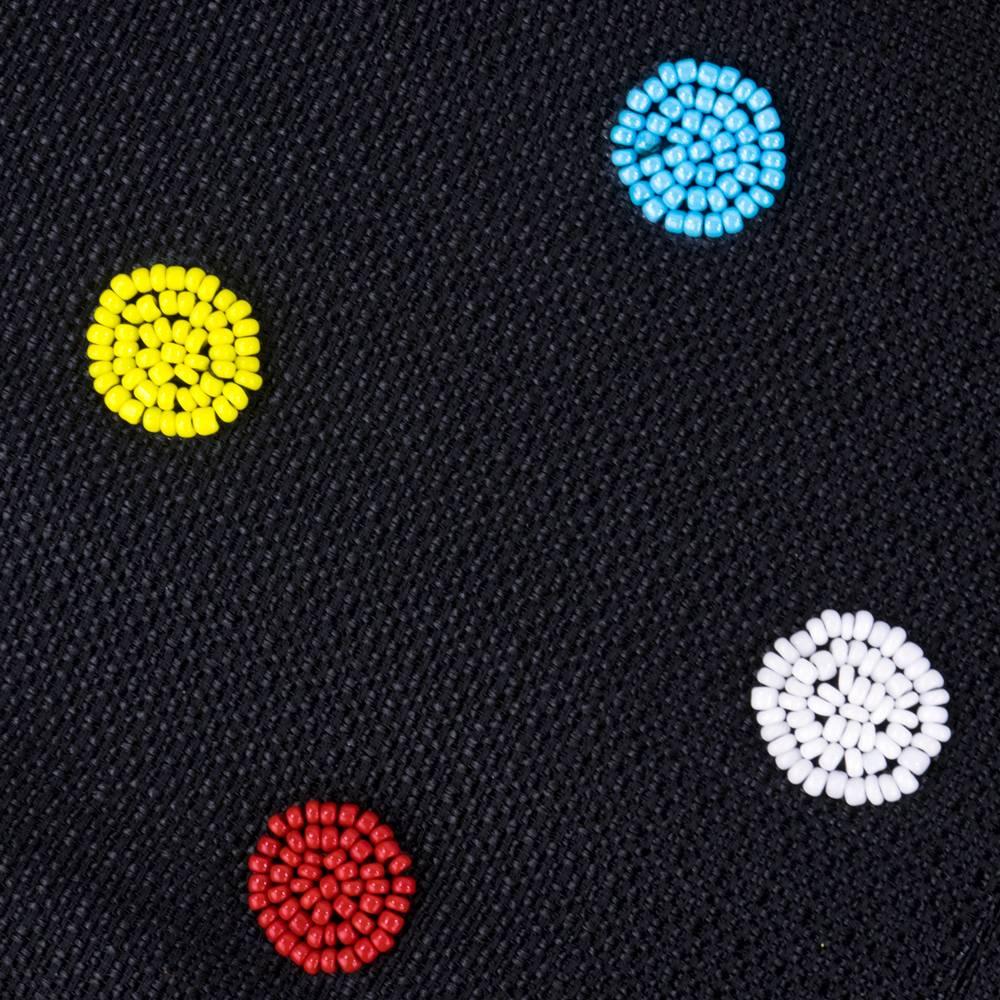 Moschino 90s Black Suit with Multi-Color Beaded Polka Dots For Sale 3