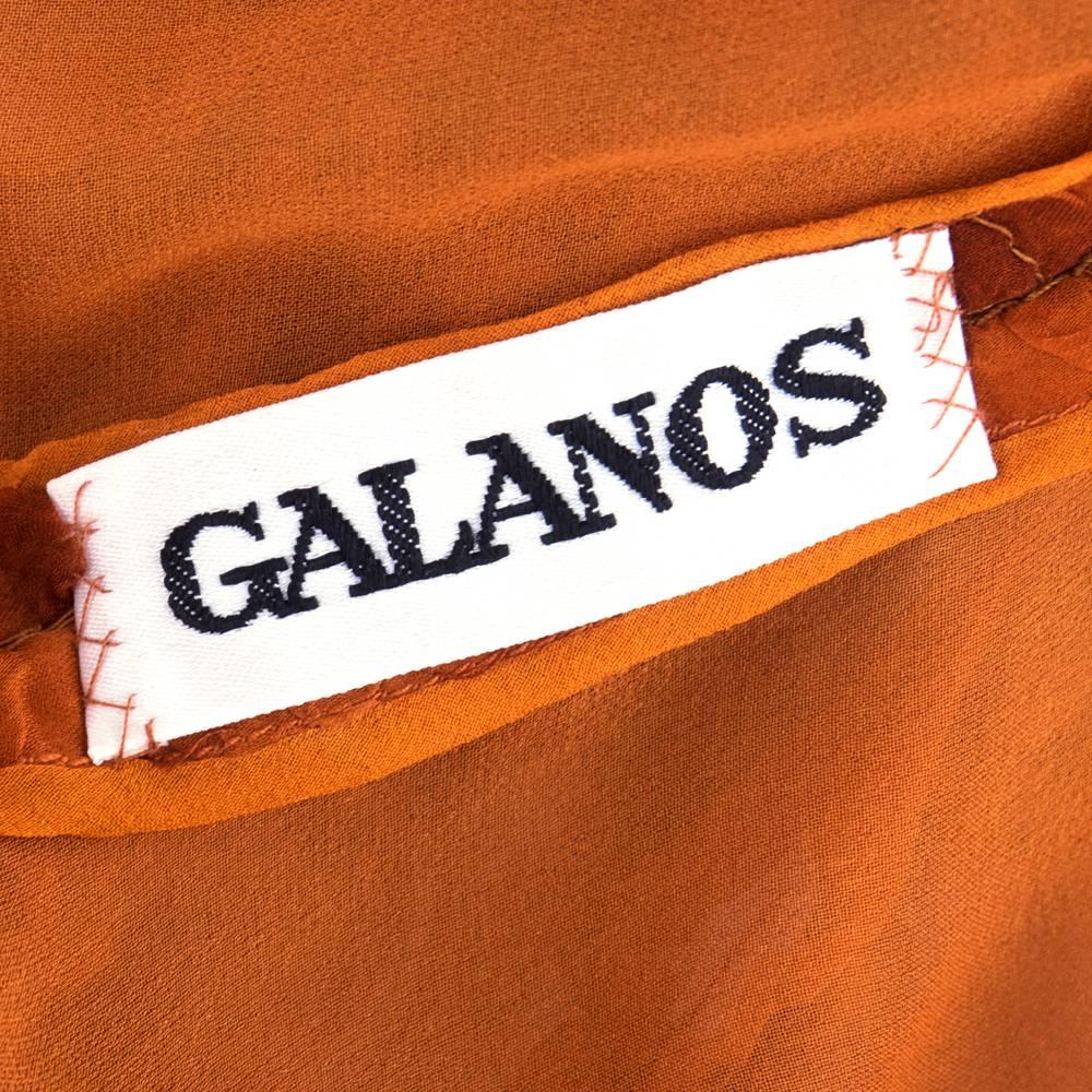 Women's or Men's Galanos 80s Pumpkin Silk Tufted Zip Front For Sale