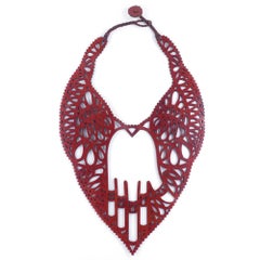 Jean Paul Gaultier 90s  Hamsa Leather Laser Cut Jewelry Ensemble