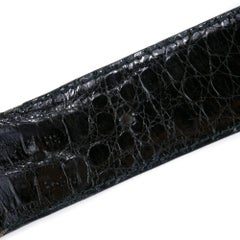 Chanel Black Alligator Belt with Goldtone Hardware