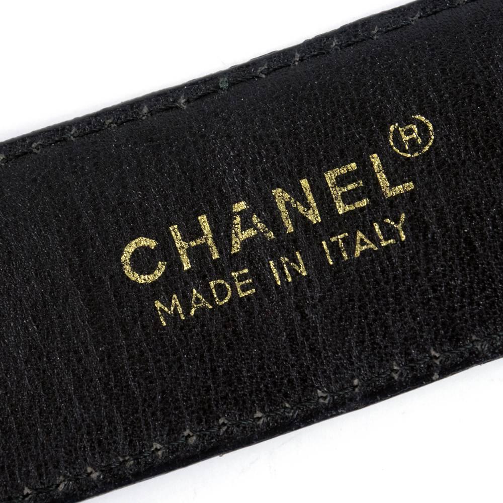 Chanel Black Alligator Belt with Goldtone Hardware For Sale 1