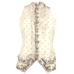 Antique Mens 18th Century Silk Embroidered Waistcoat