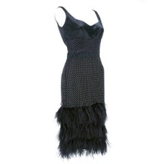 Douglas Hannant Ostrich Feather and Rhinestone Party Dress