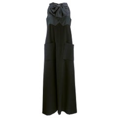 Late 60s Geoffrey Beene Black Pussy Bow Gown 9