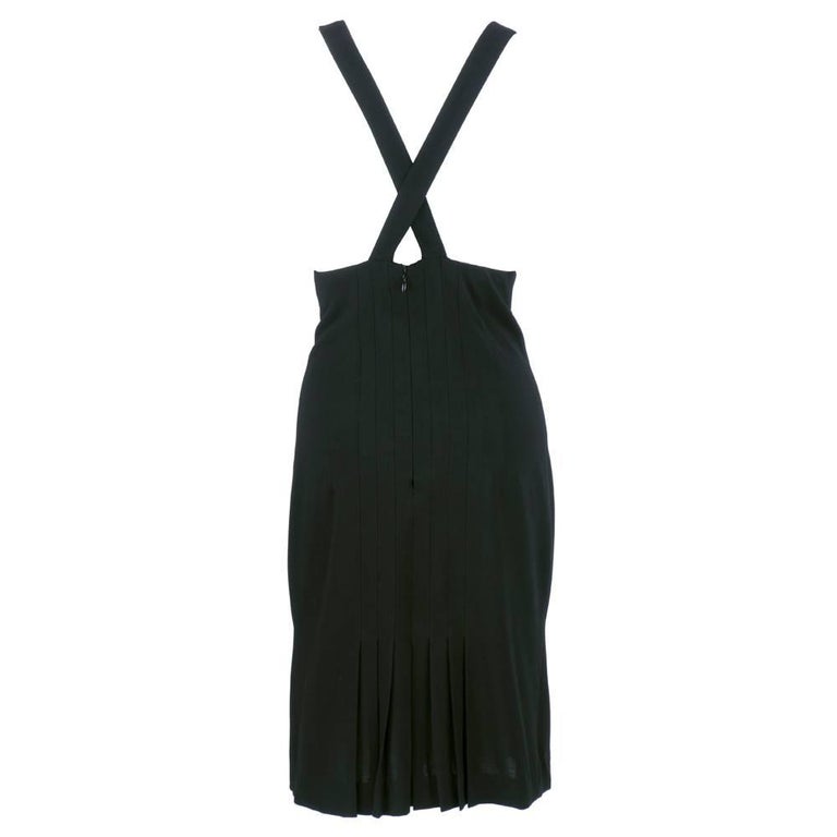 chanel black tweed dress
