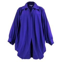 Vintage 70s Saint Laurent Purple Oversized Wool Cocoon Jacket