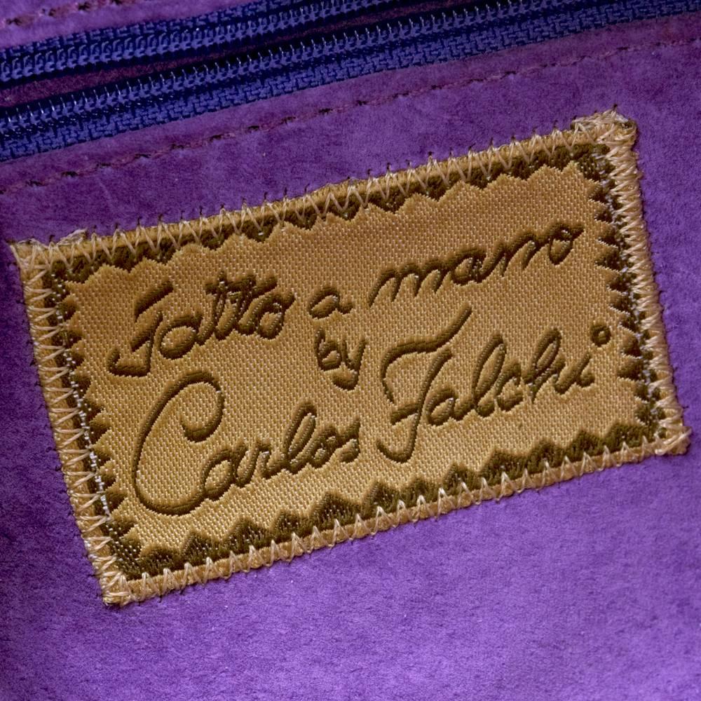 Women's Carlos Falchi  Lavender Alligator Handbag with Top Stitching. For Sale