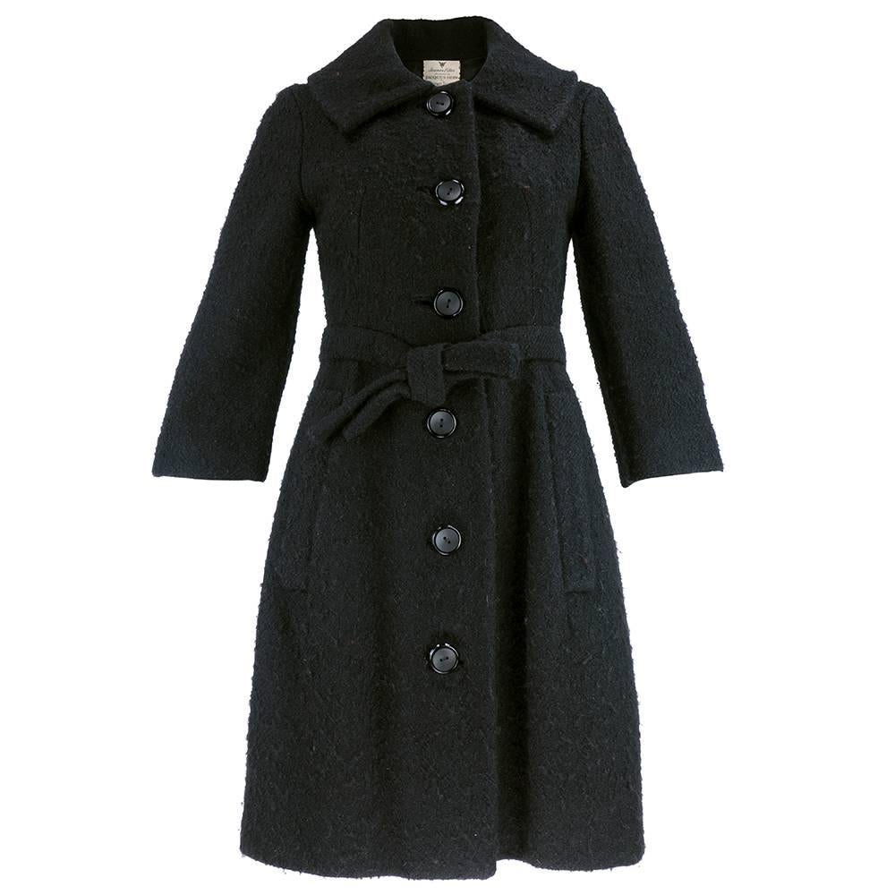 60s Jacques Heim Nubby Wool Tailored Coat For Sale