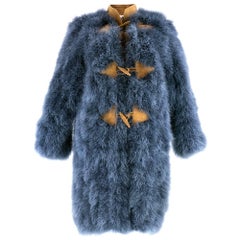 90s Chantal Thomass Blue Maribou Feather Coat