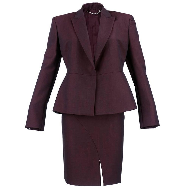 90s Gucci Deep Burgundy Power Suit For Sale at 1stDibs