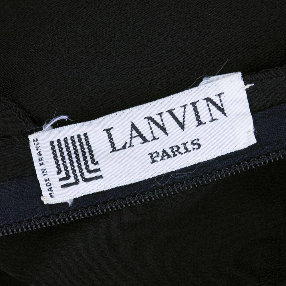 Women's Incredible 70s Lanvin Black Silk Jumpsuit with Tassels