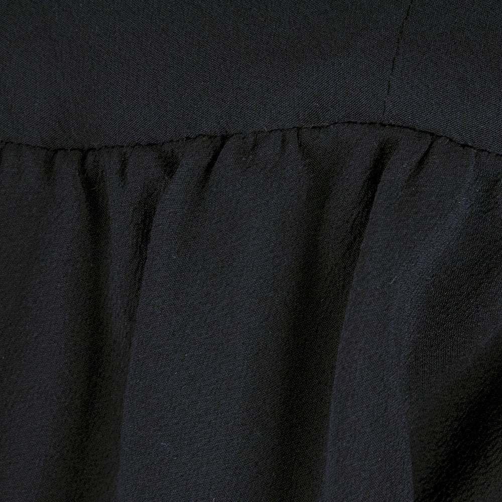 Incredible 70s Lanvin Black Silk Jumpsuit with Tassels 2