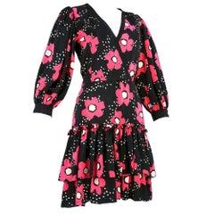 70 Emmanuel Ungaro Floral Print Silk Mini Dress