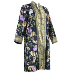 60s Profils du Monde Floral Metallic Brocade Evening Coat