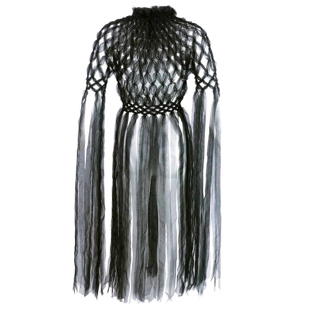 Rei Kawakubo Protege Kei Ninomiya Intricate Black Woven Art To Wear Piece In Excellent Condition For Sale In Los Angeles, CA