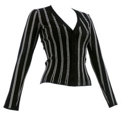 Contemporary Alaia Black and White Knit Cardigan