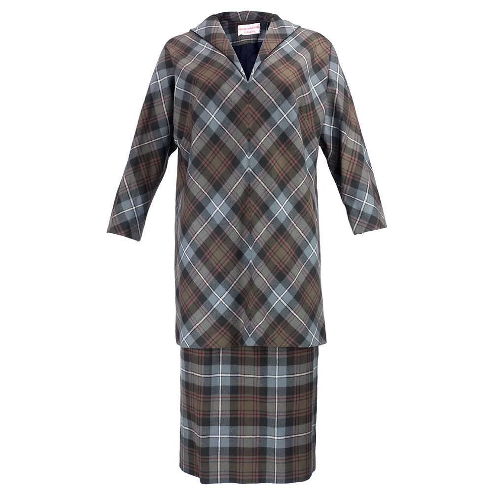 50s Claire McCardell Wool Plaid Ensemble For Sale