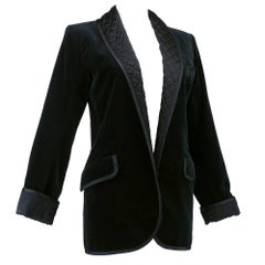 Super Iconic 70s YSL Black Velvet Smoking Jacket