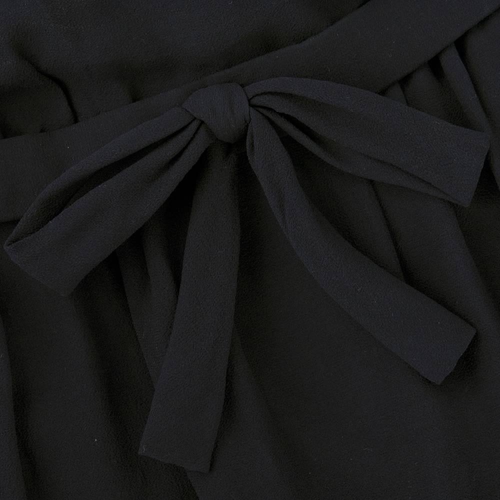 Late 50s/Early 60s Black Chiffon and Satin Cocktail Dress By Dior-London For Sale 2