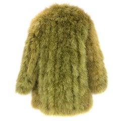 90s Pea Green Maribou Coat