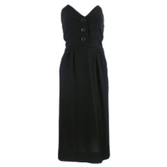 50s Christian Dior New York Black Strapless Dress 