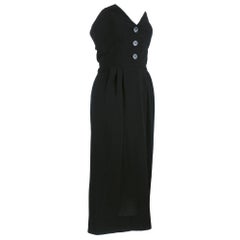 50s Christian Dior New York Black Strapless Dress