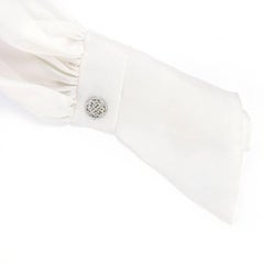 90s Christian Dior Dramatic Black and White Poets Blouse