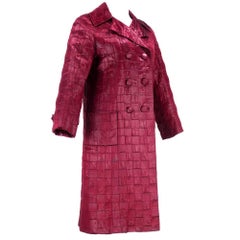 Possibly Dior 60s Mod Coat and Cap in Wine Red