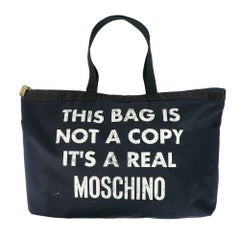 90s Moschino Black REAL MOSCHINO Tote Bag