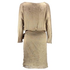 90s Iconic Donna Karan Gold Lame Wrap Dress