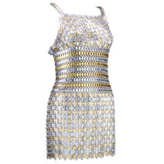 Retro 60s Paco Rabanne Metal Gladiator Mini Dress