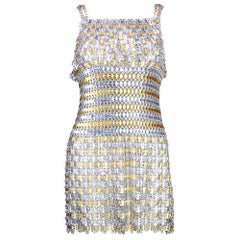 60s Paco Rabanne Metal Gladiator Mini Dress
