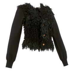 2002 Comme des Garcons Black Fuzzy Knit Cardigan