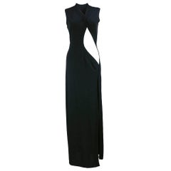 90s Dirk Bikkembergs Black Full Length Knit Maxi Dress