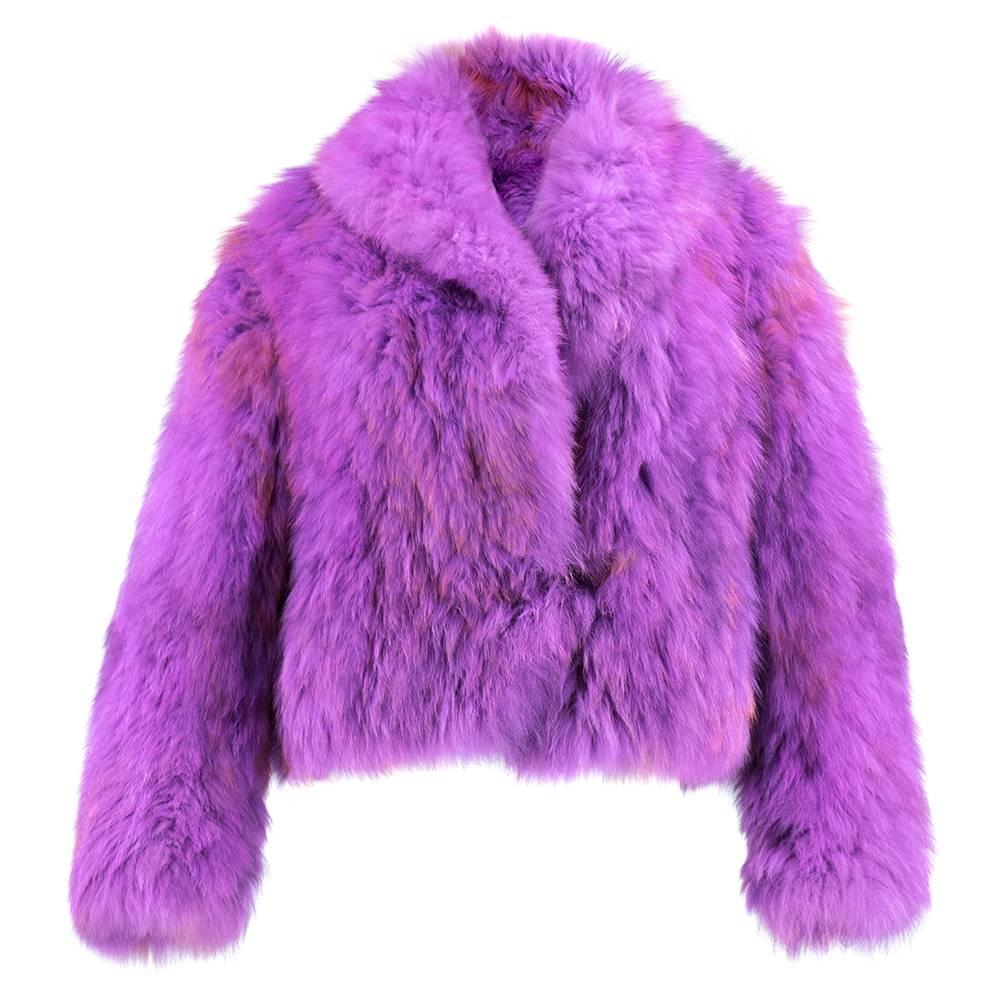 90s Purple  Fox  Chubbie Jacket For Sale